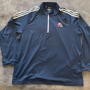 Adidas Texas A&M Men's 1/4 Zip Pullover with Football Helmet Embroidered Logo